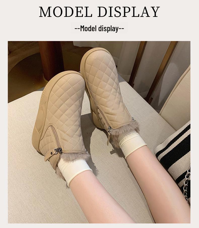 2024 Women's Plus Velvet High-Top Snow Boots - Korean Style Warm Casual Cotton Shoes XQ5859