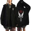 Womens Zip-up Hoodie Ancient Viking Raven Art Print Sweatshirt Autumn Daily Casual Fashion Jacket Y2K Gothic Coat