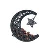 Hollow Moon Iron Tray for Eid Mubarak Dessert and Pastry Serving Platter Cake Storage Organizer Muslims Home Decoration