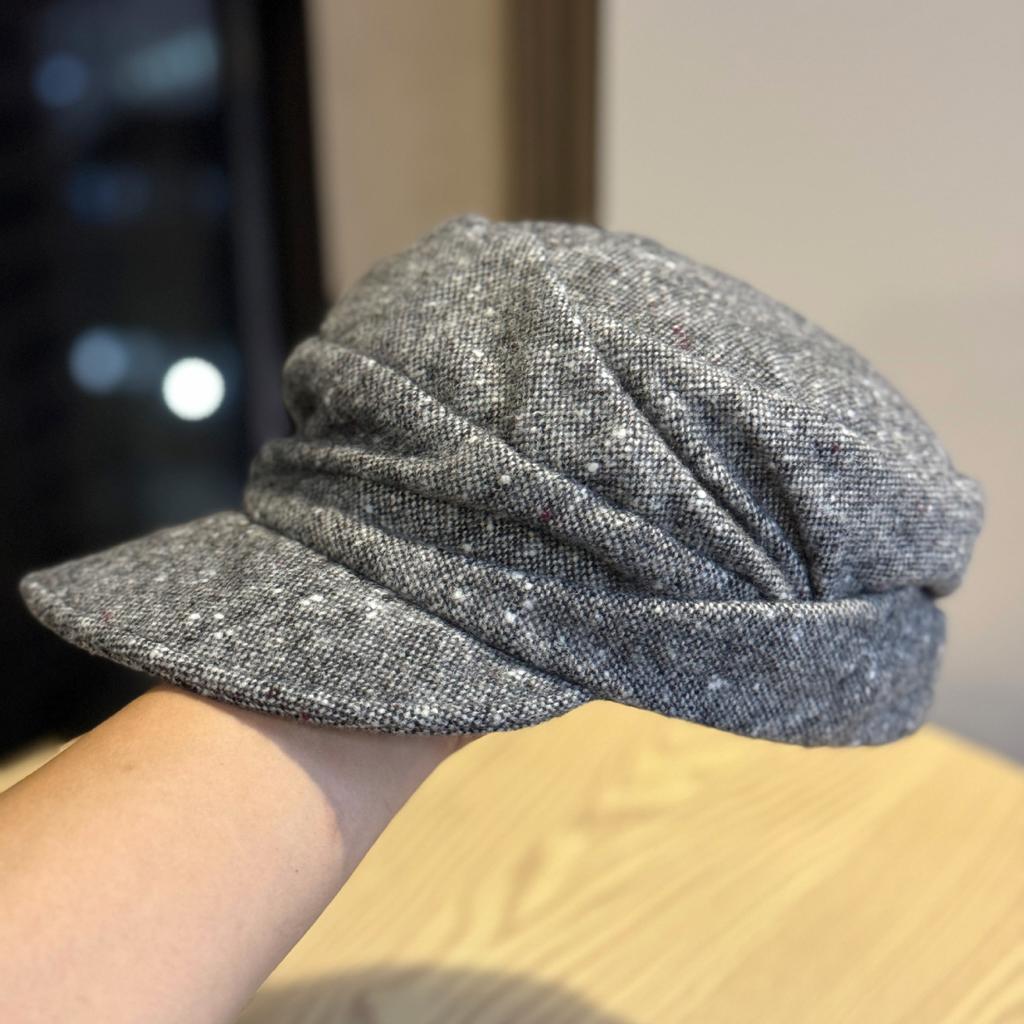 New Retro Pleated Pure Wool Newsboy Hat for Women In Autumn and Winter Warm and Versatile Peaked Cap Showing Face Small Newsboy Hat Trend