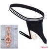 YWZAO Insertable Anal Plug Mens Underwear Thong Separate Pouch Design Black N28