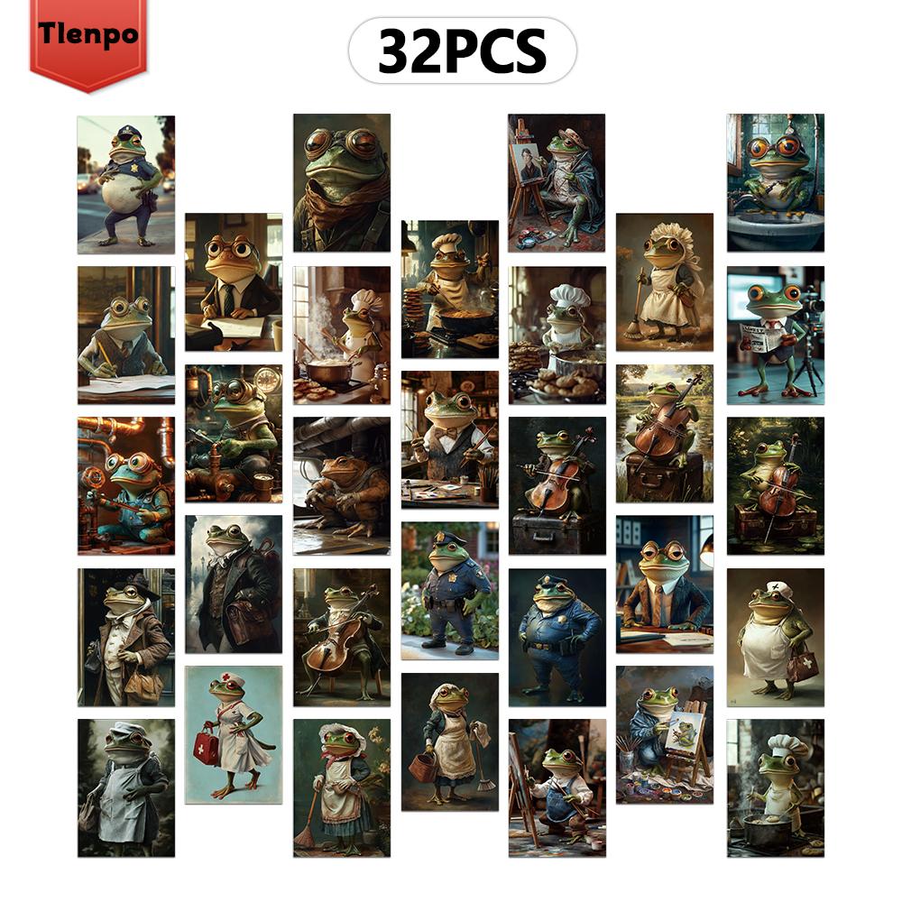 

32pcs, Frog Artist Postcard, Abstract, Birthday/Anniversary Gift, Collectible, Suitable for Gift Giving, Can be Mailed.