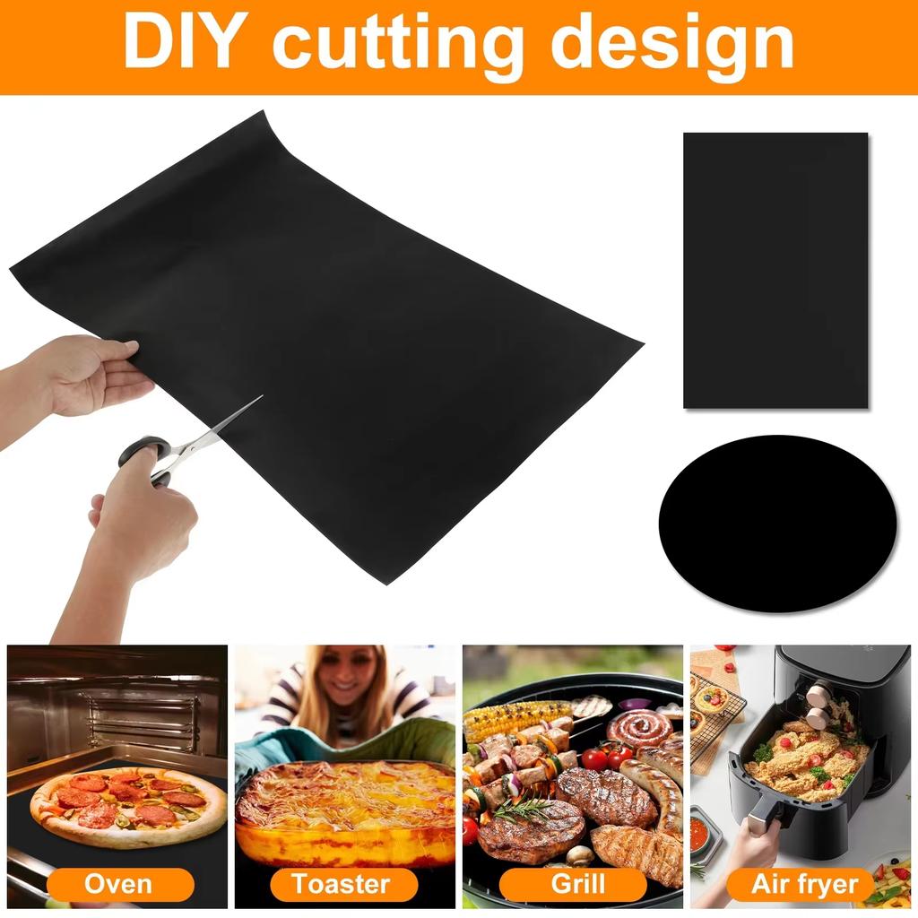 1-10PCS 40x50/33X40cm Oven Liners Grill Mat onStick BBQ Grill Liners Reusable arbecue Baking Liners Cook Pad Microwave Oven Tool