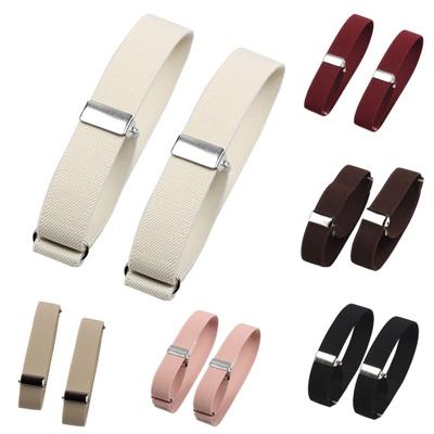 1 זוגות נשים גברים סרט זרוע אלסטי בצבע אחיד מחזיק שרוול חולצה מתכוונן חפתים להקות אביזרי ביגוד