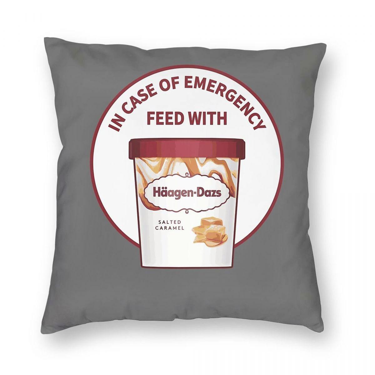 

Emergency Feed With Haagen-Dazs Square Pillowcase Polyester Linen Velvet Pattern Decor Throw Pillow Case Car Cushion Cover 45x45 12x12Inch