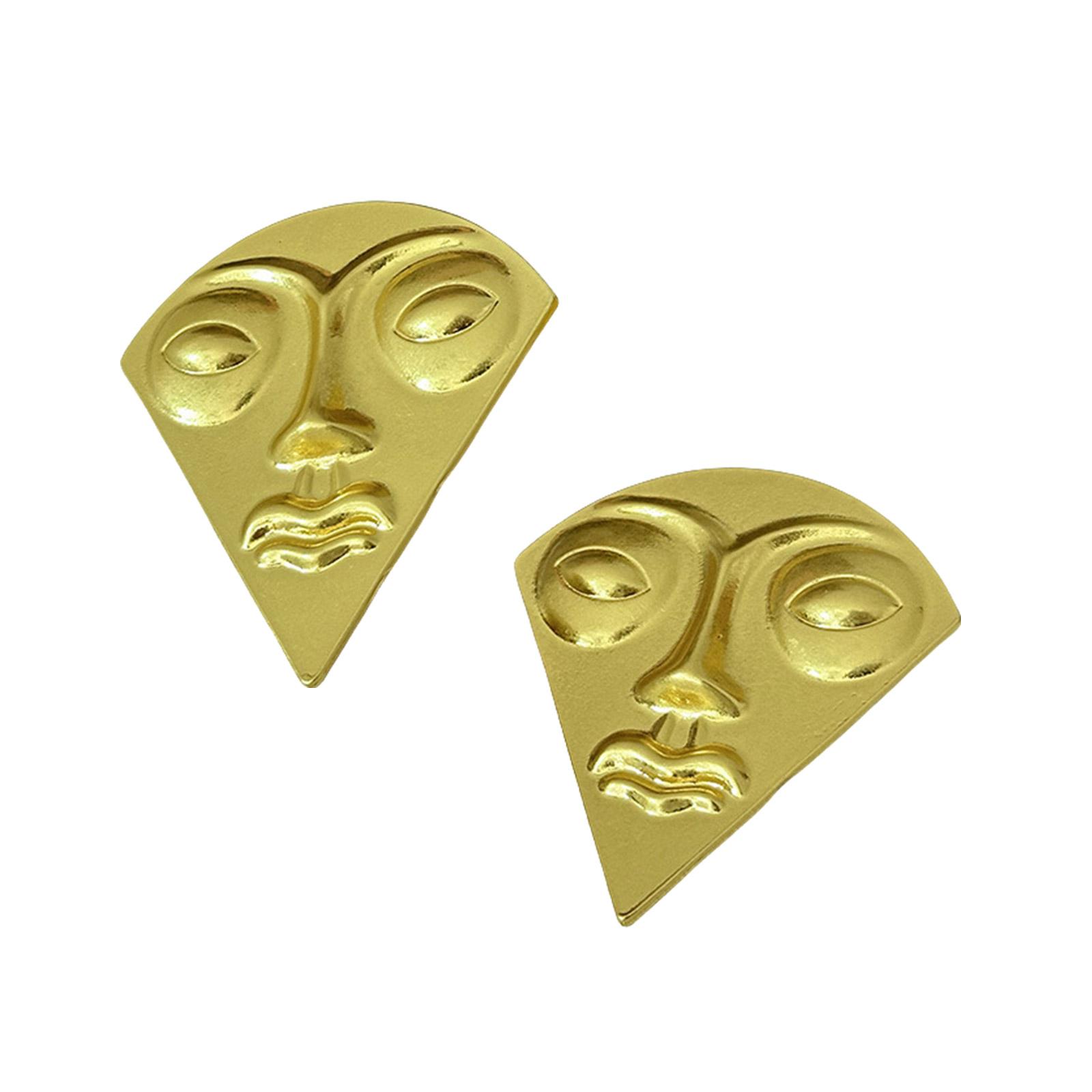 

Unique Triangle Face Designs Earrings for Women with Big Eyes and Lips Portable for Parties Supplies and Exhibitions золотой