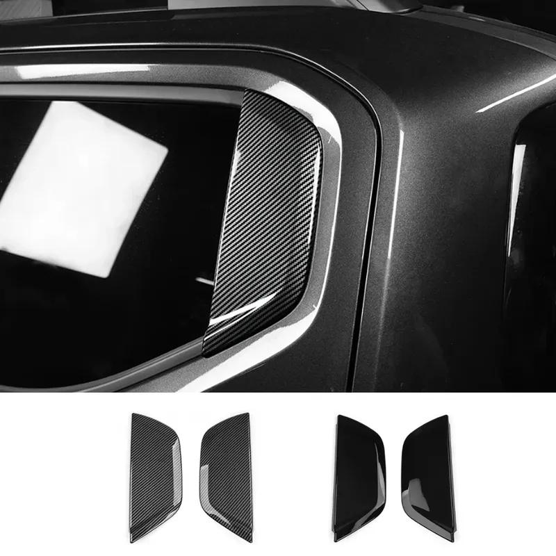 For Kia TASMAN 2025 2026 2PCS Black Carbon Fiber ABS C-Pillar Cover Trim Exterior Sticker Accessories LHD/RHD