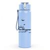 1PC Sea Gull Bird Over Ocean Wave Print 750ml Color Plastic Sports Water Bottle Leakproof Flip Straw Lid Suitable for Sports Office Home Use