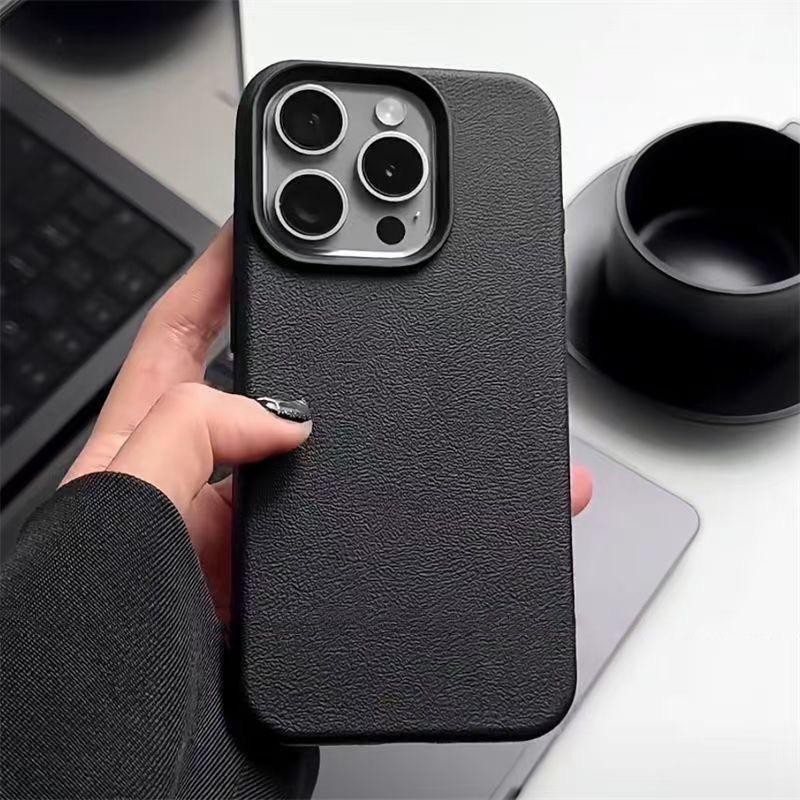 

Highend Luxury Quality Leather Texture TPU Silicone Shockproof Case For iPhone 16 15 14 Pro Max 13 12 Pro 11 16E Solid Color Soft Phone Cover iPhone 14 Pro Max