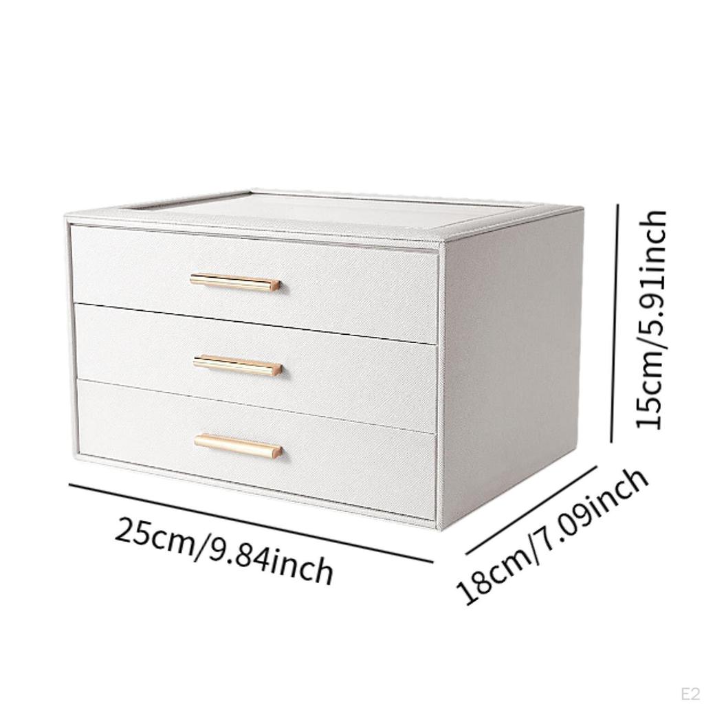 3 Layer Jewelry Organizer Drawers Storage Case Box