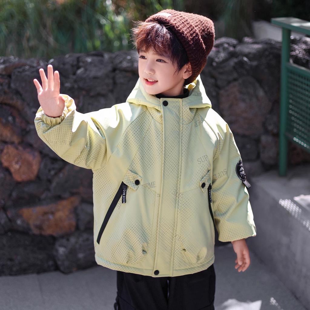 Boys' Lightweight Cotton Jacket - Autumn/Winter 2025 Style: Cool Baby Trench Coat with Padded Cotton for Winter