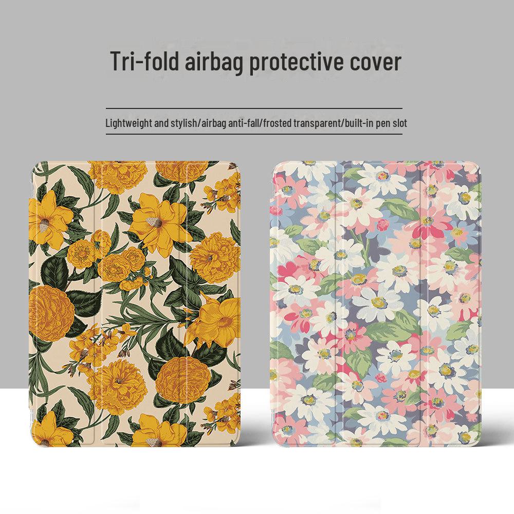 iPad 10.2 Inch Protective Cover with Transparent Oil Painting Design