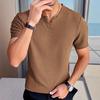 Herren T-Shirt V-Ausschnitt Kurzarm T-Shirt Einfarbig Slim Fit Weich Atmungsaktiv Sommer Casual Tops Alltagskleidung