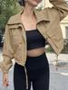 2025 Women's Autumn Solid Color Short Zipper Trench Coat