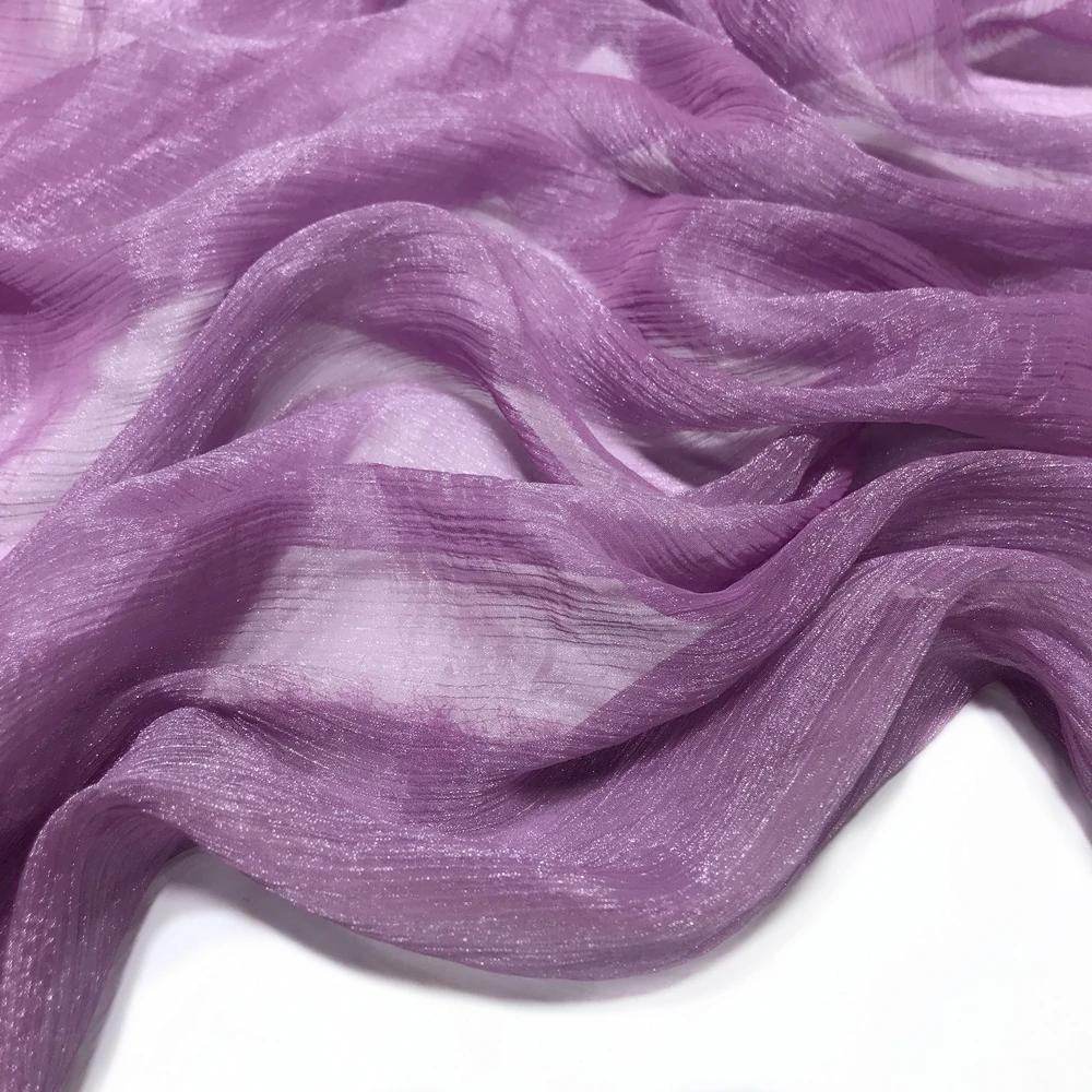 30D Silk Crepe Chiffon Fabric for DIY Hanfu Dress Is A Silver-thread Wrinkled Doll Dress Cos Fabric 100x150cm