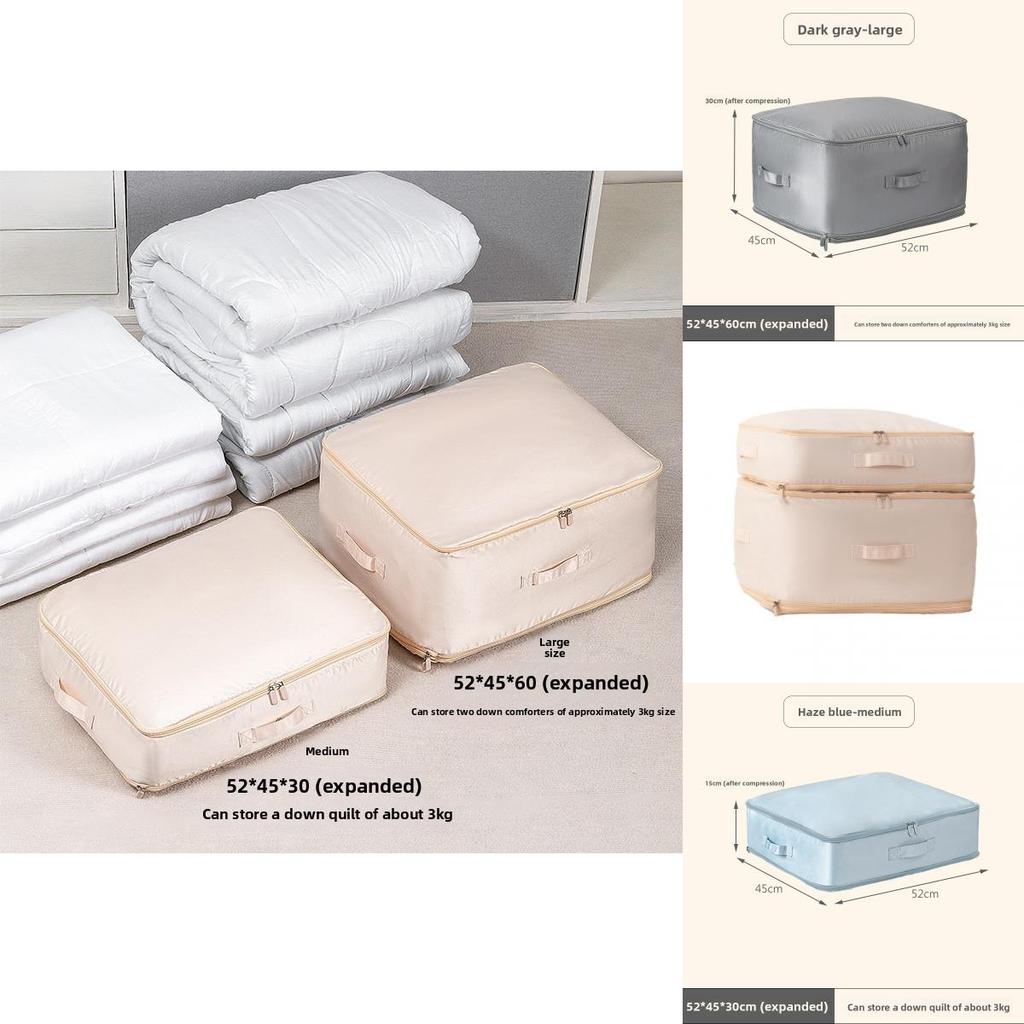 Cotton Satin Duvet Storage Bag Large Collapsible Organizer For Bedroom And Travel Use