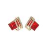 Red Green Color Crystal Rhombic Wings Geometry Earrings Jewelry