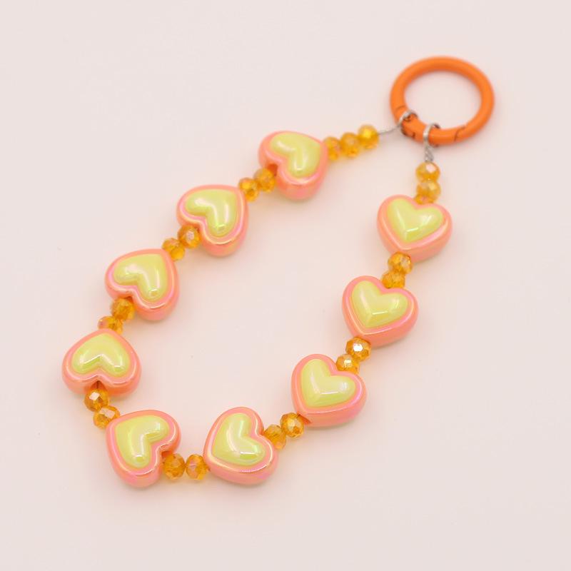 Versatile Beaded Keychain Pendant: Heart & Flower Lanyard Accessories