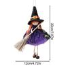 Witch Doll Halloween Witch Doll Hangable Decoration with Broom Collectible Figurine Ornament Hangable for Kitchen Haunted House