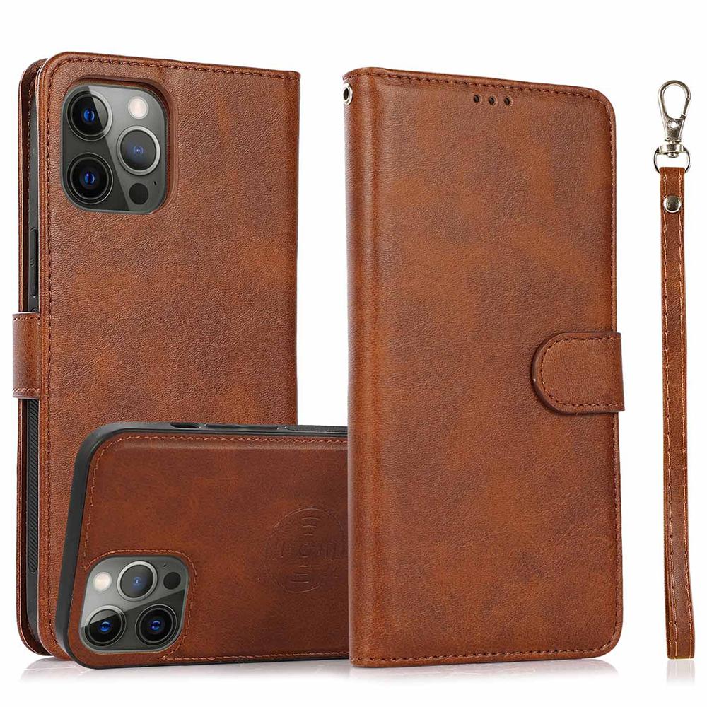 For iPhone 16 Pro Case Magnetic Detachable 2-in-1 Wallet Stand PU Leather Phone Cover