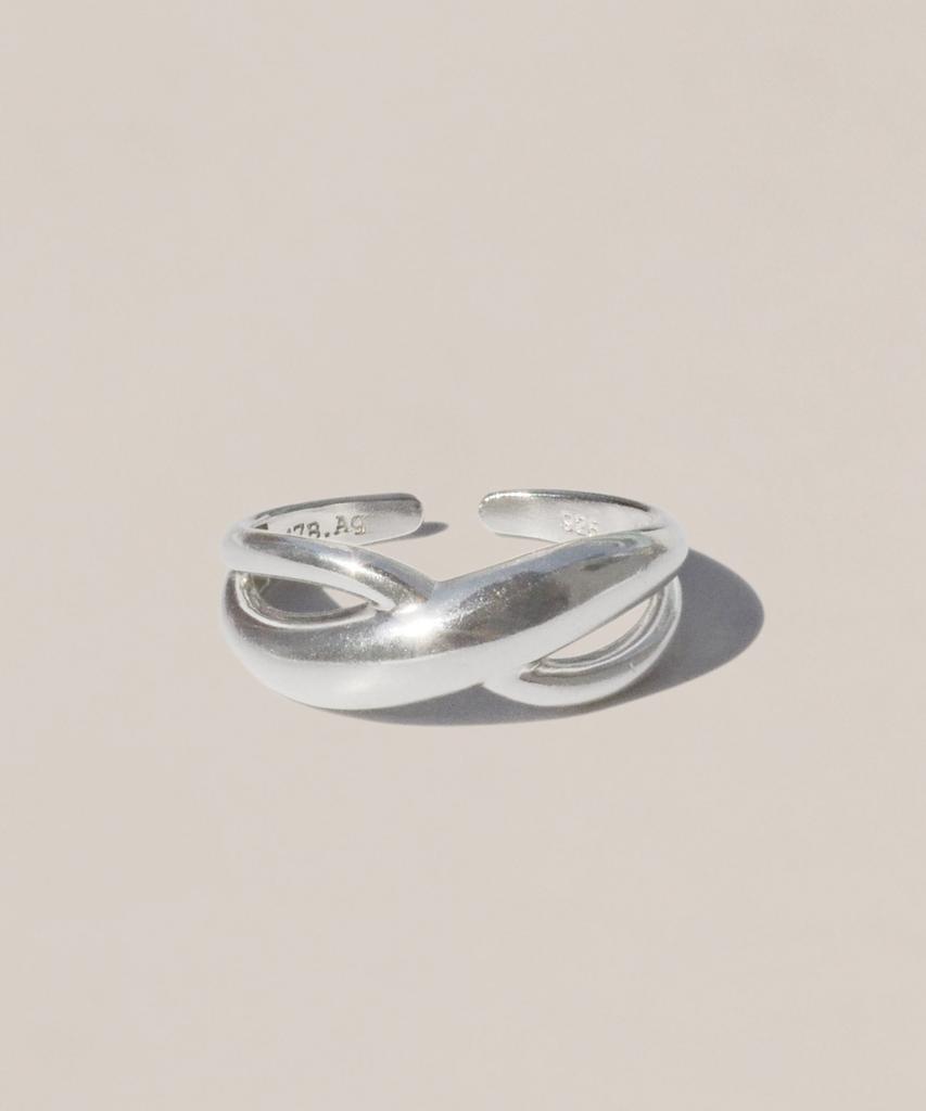 47Bag 925 Silver Twisted Bold Silver Open Ring Sinus