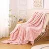 Universal Thick Warm Fleece Blanket Solid Color Plush Soft Sofa Blanket Square Texture Comfortable Bed Blanket Travel Use