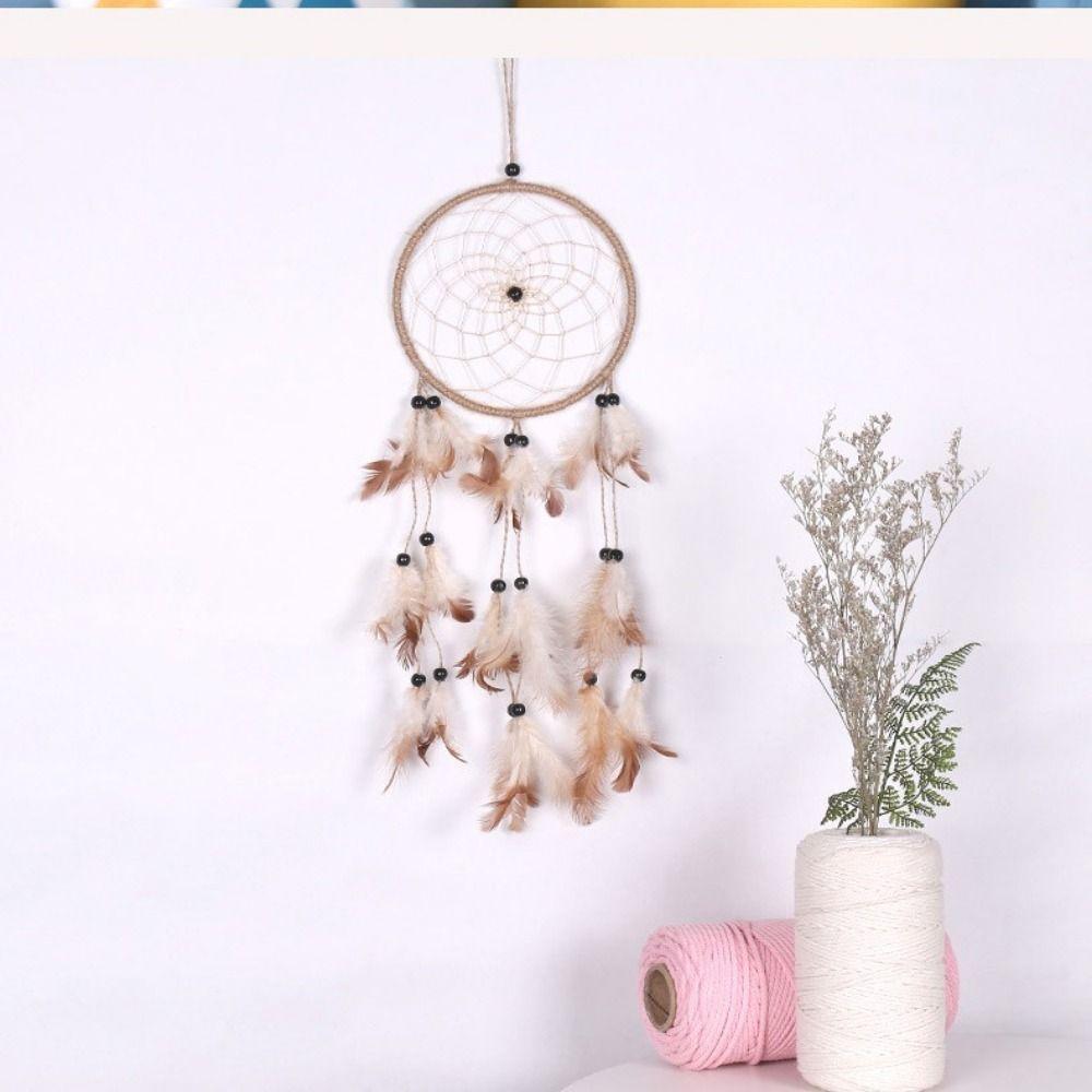 Art Crafts Feather Dream Catcher Romantic Wall Hanging Ornaments Hand-woven Mural Home Decoration