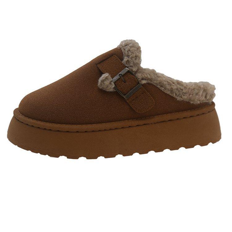 Large-size Toe Cotton Slippers for Women, New Birkenstock Retro European and American Style Cotton Shoes for Women In Autumn and Winter 2025