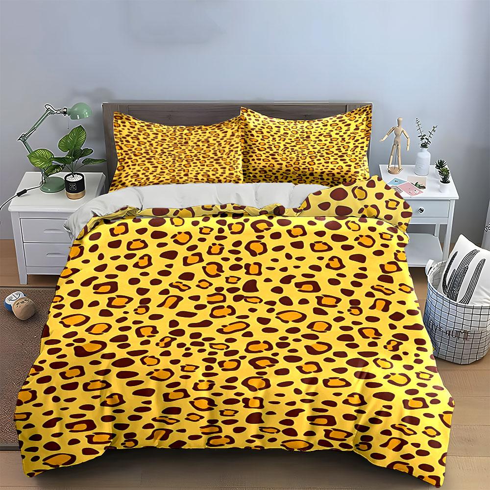 Leopard Print Pattern. Bedding Sets Duvet Cover Sets Duvet Covers Pillowcases(1 * Duvet Cover 2 * Pillowcases Without Duvet Insert)