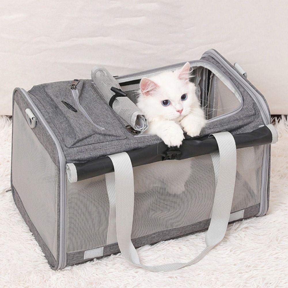 

Oxford Cat Transport Bag Breathable Pet Carrying Bag Safety Cat Carrier Handbag Travel бежевий