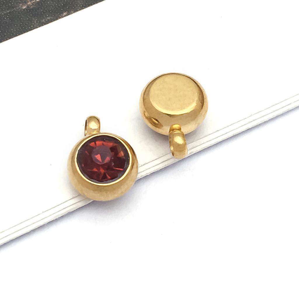 DIY alloy jewelry accessories inlaid with colored diamonds, twelve-star birthstone, birthstone, zodiac stone necklace, bracelet, small pendant.