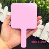 Low Moq Heart pink Shade Mirror for Makeup Custom logo Handle Makeup Colorful  Cosmetic Mirror