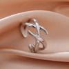 Irregular Ring Stainless Steel Minimalist Open Finger Rings Trendy Party Jewelry Valentine's Day Gift for Women
