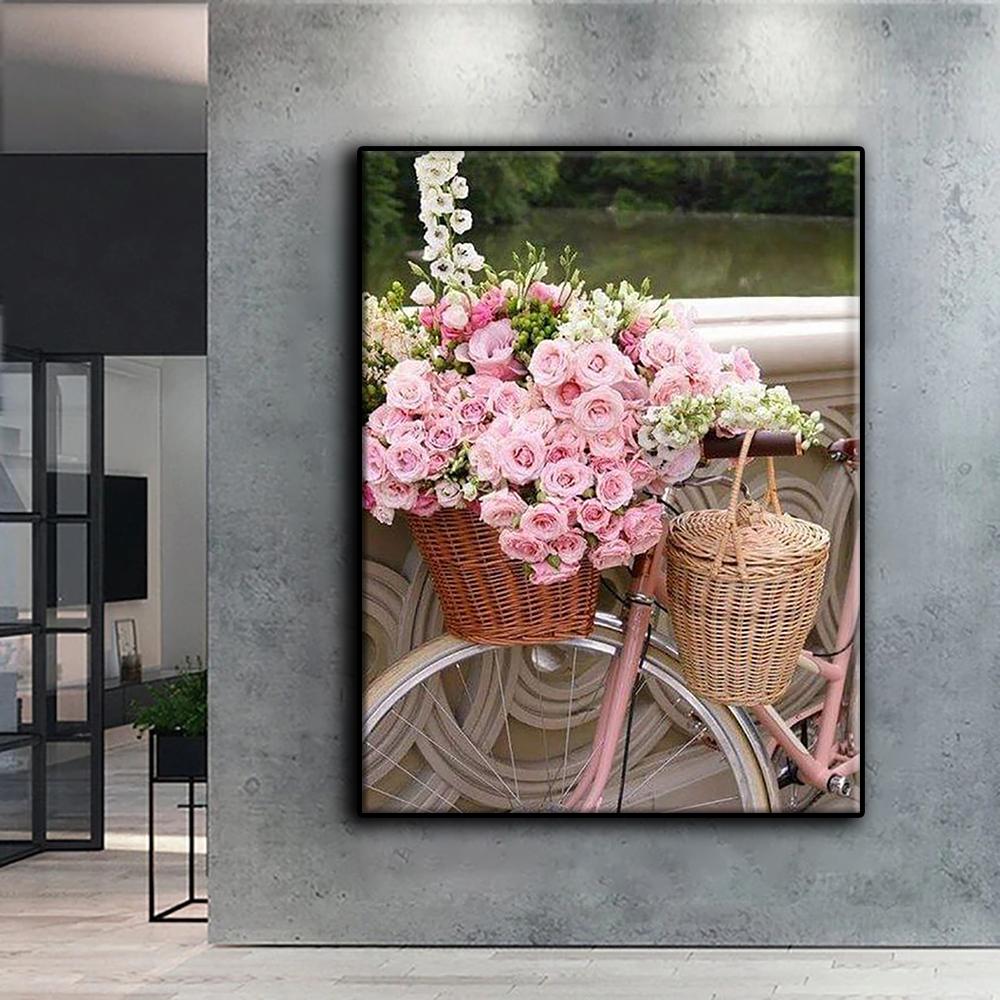 5D Diy Diamant Pictura Trandafiri Roz Punct Cruce Mozaic Broderie Diamant Complet