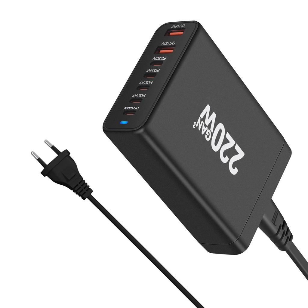200W Multi-Port Desktop GaN Charger with 4C2A Direct Charging