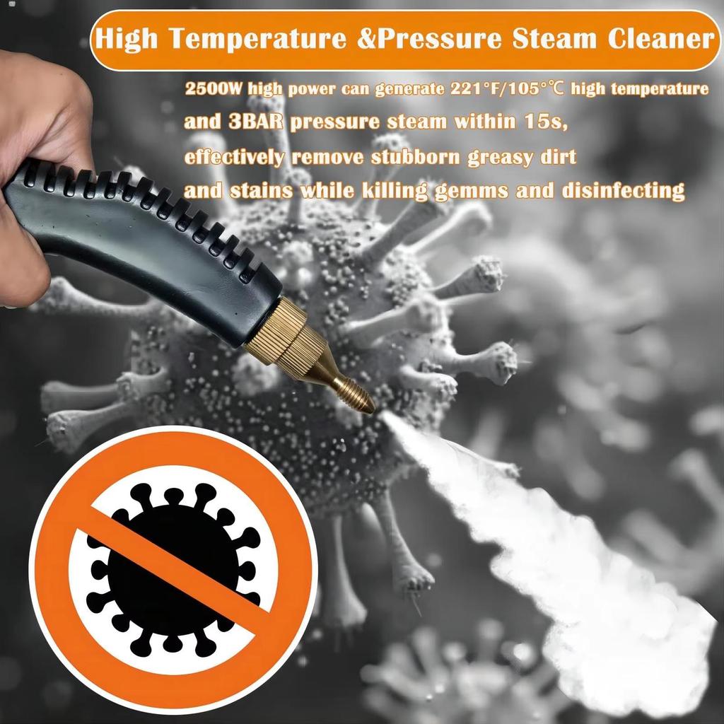 Limpiador de Vapor de Alta Temperatura – Tanque Grande para Campanas de Cocina, Limpieza de Coches, Esterilización y Uso Doméstico Resistente a Ácidos