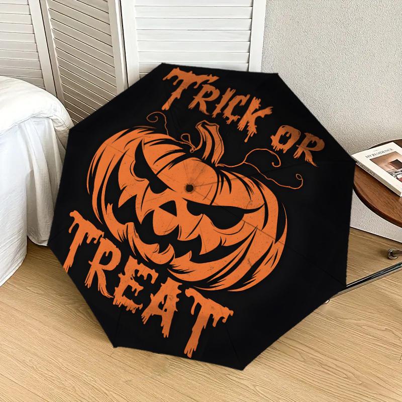 1 Stück Halloween Süßes oder Saures Regenschirm mit Kunststoffgriff, Geeignet für alle Jahreszeiten Zuhause Reise Outdoor-RegenschirmDD1080
