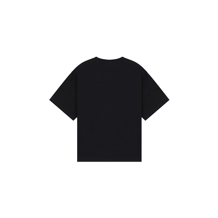 We11done Spring 26 Rhinestone Style Logo Minimalist Short Sleeve T-Shirt Unisex Tops Black WD-TT0-26-850-U-BK