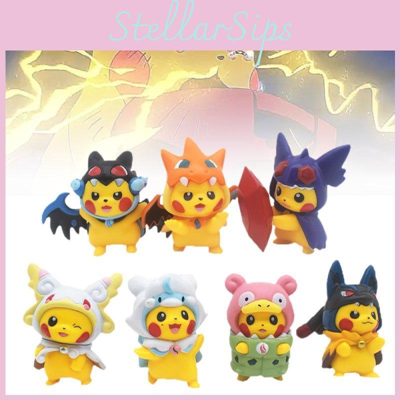Pikachu Pvc 7pcs Toy Model Desktop Decoration Children Gift Christmas