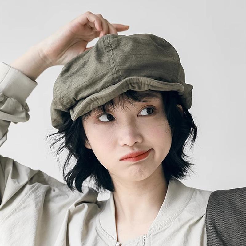 Beret Retro Cloud Hat Women's Face Show Small Artistic Painter Hat Versatile Simple Vintage Short Eaves