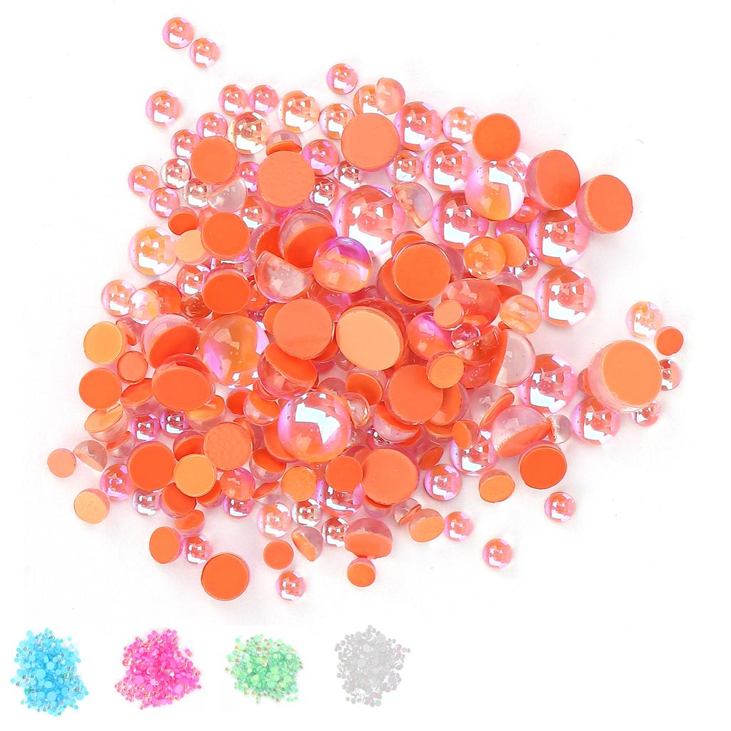 300Pcs Nail Making Decoration Mixed Size  Flat Back Half Hound Mixed Size Bead
