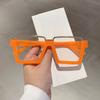 Oversized Square Glasses New Women Stylish Semi Metal Rim Eyeglasses Trendy Vintage Design Blue Light Blocking Eyewear