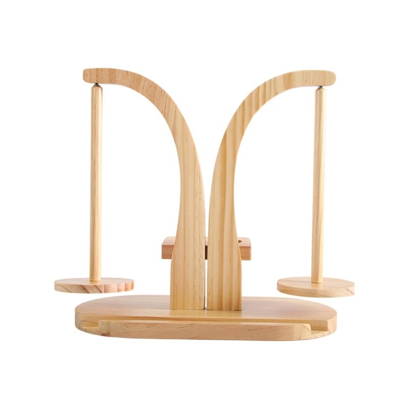 Multifunctionele Roterende Garenspoel Organizer Stand Magnetische Houten Garenhouder voor Naaien Haak Breien Project