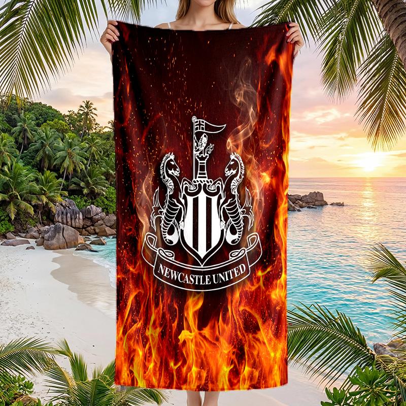 Asciugamano da Spiaggia Calcio Newcastle United Morbido Microfibra Asciugamano Estivo Asciugatura Rapida Assorbente per Spiaggia Piscina Viaggio