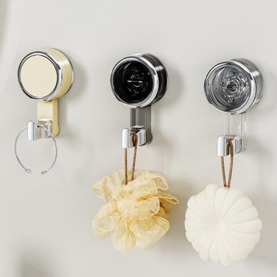Rotating Suction Cup Hooks with Vacuum Lock Heavy-Duty Waterproof Hooks Reusable Space-Saving Organizer for Bathroom Kitchen