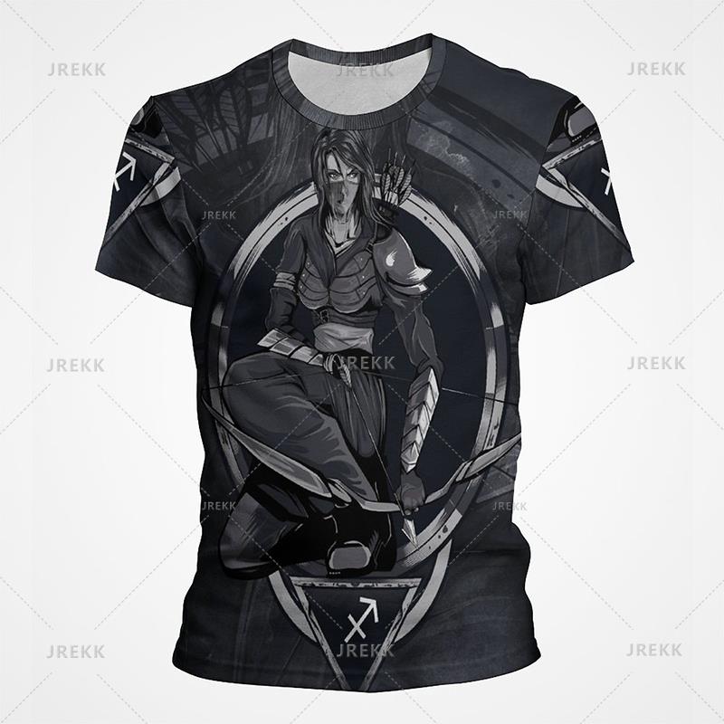 Scorpio Leo Pisces Sagittarius Twelve Constellation T Shirt Men Summer Vintage Tshirt Funny 3D Print T-shirt Casual Tops Tee