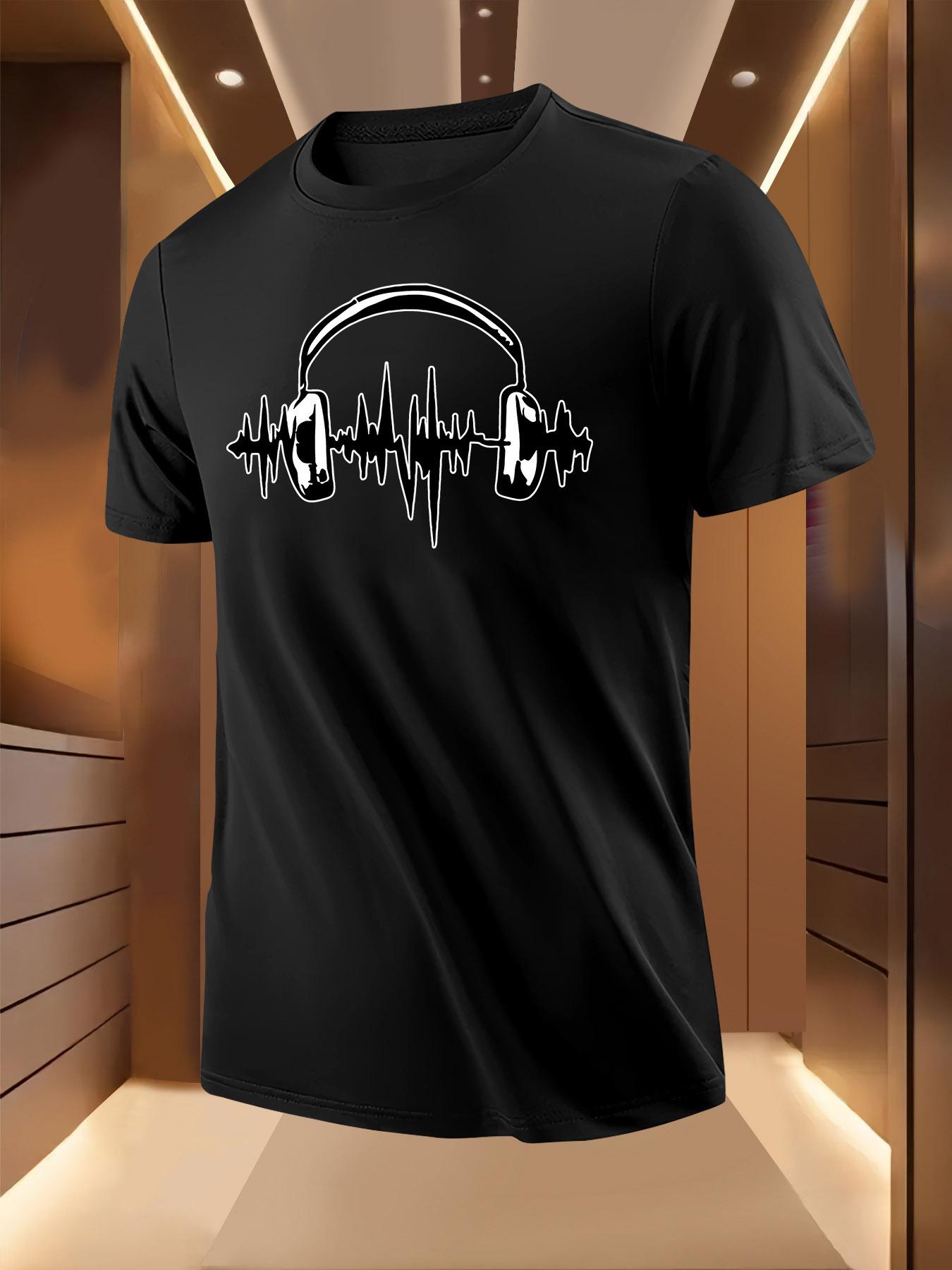 Graphic Tshirt - Headphone Soundwave Design L