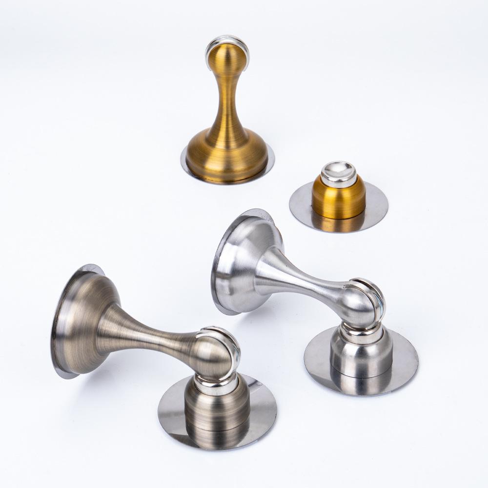 Silent Magnetic Stainless Steel Door Stopper - No-Drill, Anti-Collision, Thickened Design for Bedroom and Luxury Doors.