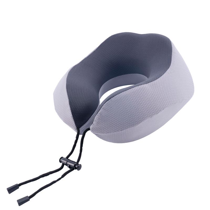 

Эксклюзивная U-образная подушка для сна из пены с памятью - Серебристо-серый жаккард из полиэстера серебряный серый