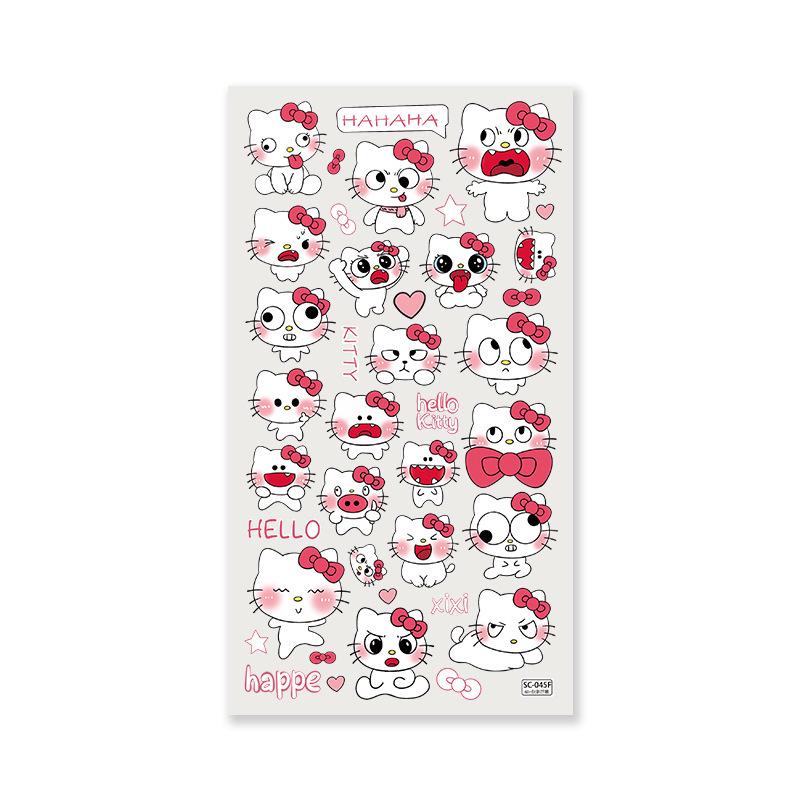 Sky Original Large Abstract Expression Kitty Embossed Sticker - Cute Cartoon DIY Phone Decoration